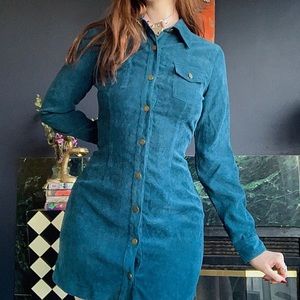 Button up corduroy dress